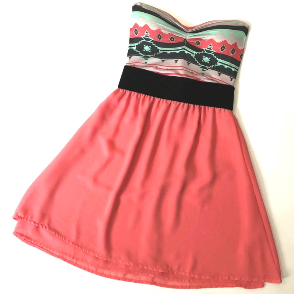 Aztec Strapless Dress